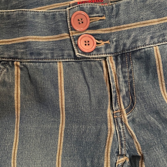 Y2K Low Rise Jeans with Pinstripes Flare Bellbottoms Unique! Z. CAVARICCI - Picture 3 of 5